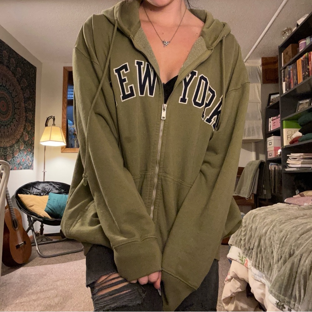 brandy green new york zip up hoodie